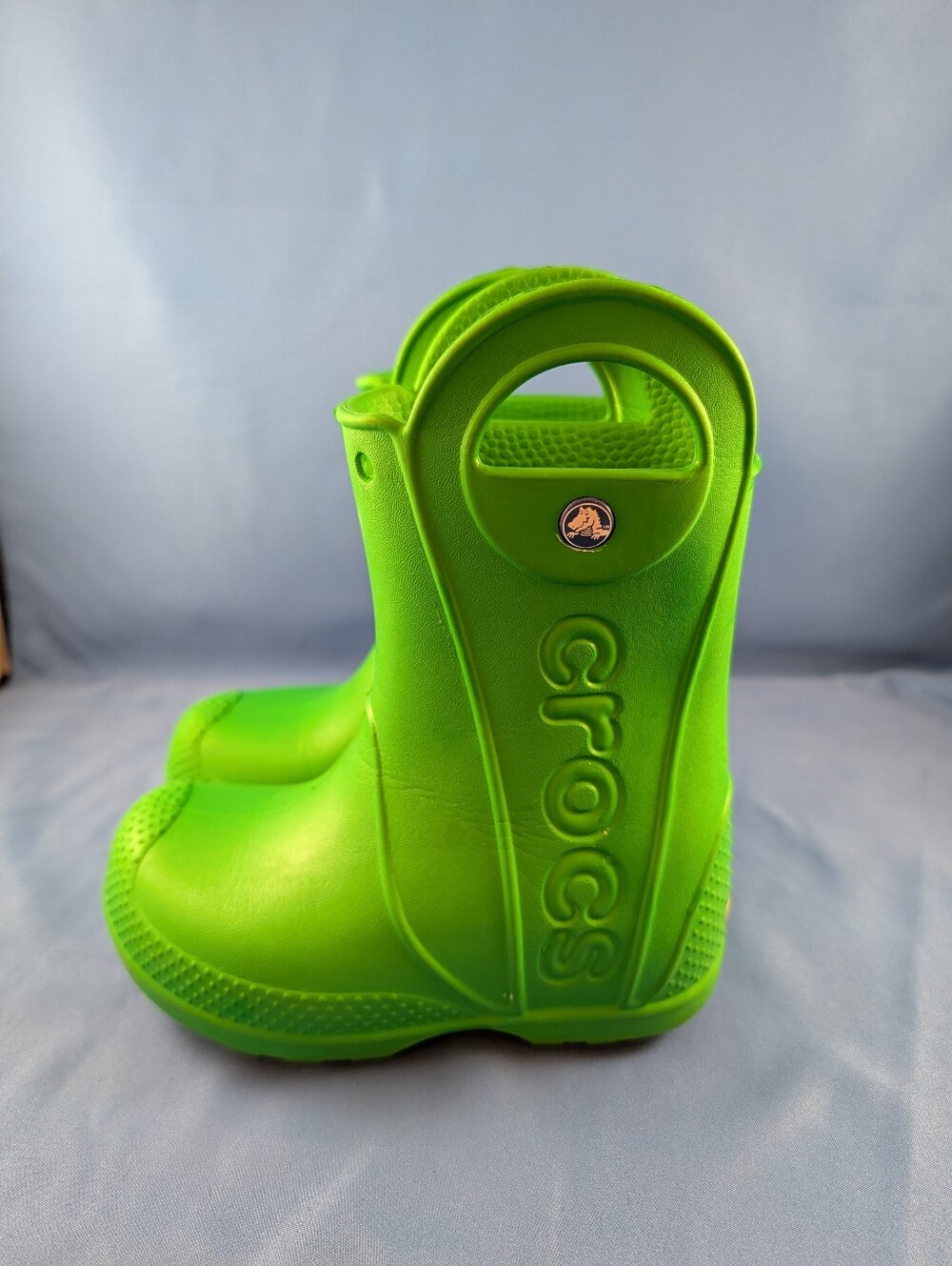 Crocs Handle It Green Rain Boots Unisex Kids Waterproof Pull-On 12803 - Picture 4 of 10
